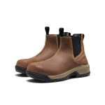 Men's Evanston Chelsea Waterproof Work Boot (Soft Toe) | Bison/Black