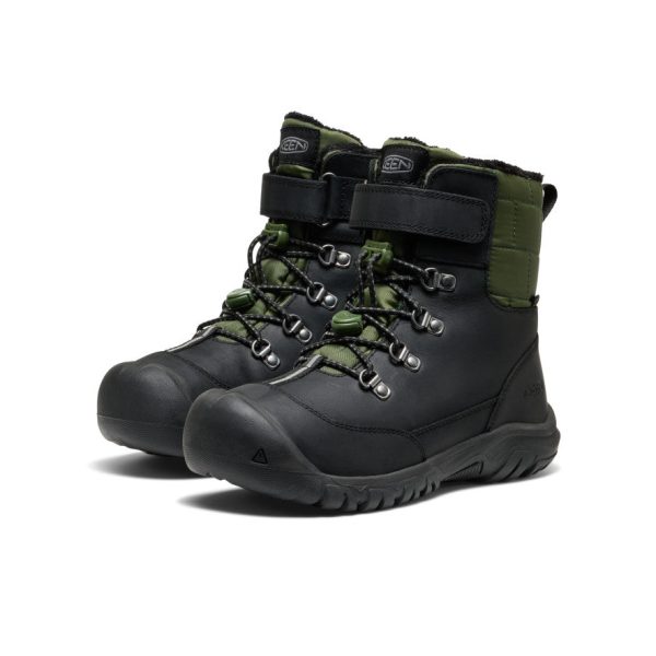 Big Kids' Kanibou Waterproof Winter Boot | Black/Bronze Green