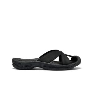 Women's Bali Leather Slide Sandal | Black/Black