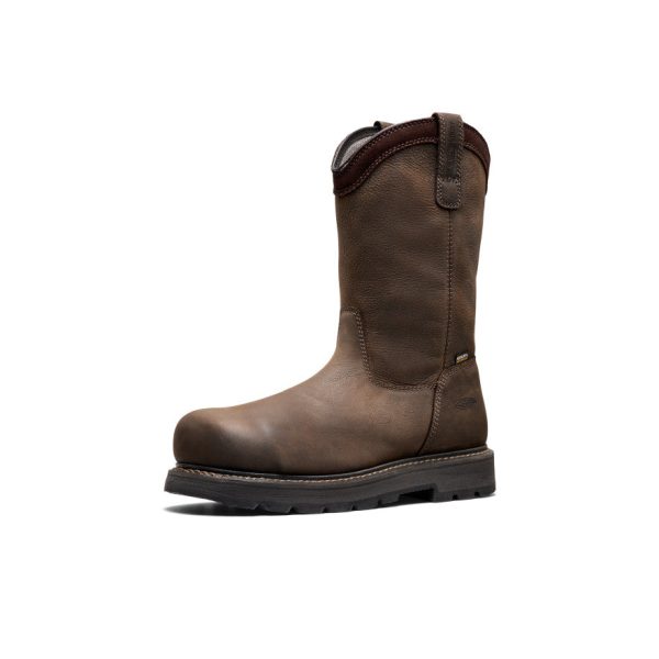 Men's Cincinnati Pull-On 90° Heel Waterproof Work Boot (Carbon Toe)  |  Chocolate Brown/Black