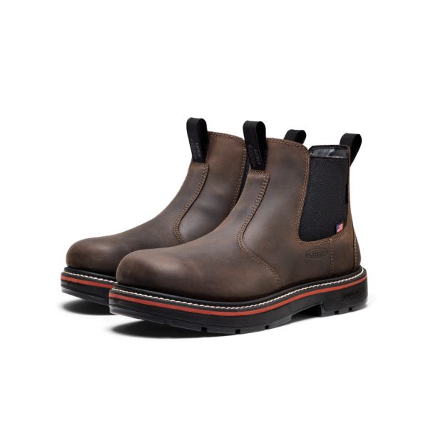 Men's Liberty Chelsea 90° Heel Work Boot (Soft Toe)  |  Coffee Bean/Black