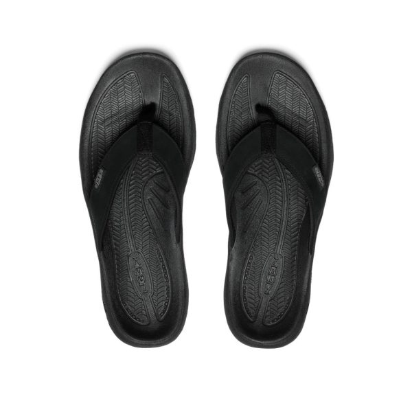 Men's Kona Leather Flip-Flop | Black/Steel Grey