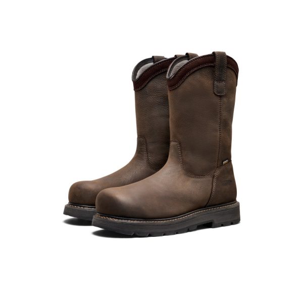 Men's Cincinnati Pull-On 90° Heel Waterproof Work Boot (Carbon Toe)  |  Chocolate Brown/Black
