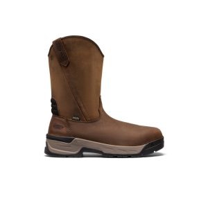 Men's Flatland Pull-On Waterproof Work Boot (Carbon Toe)  |  Bison/Black